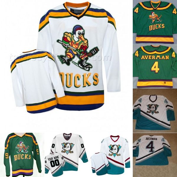 

Mighty Ducks Movie Jersey 1 Hiller 10 Krog 4 Averman 9 Jesse Hall 31 Steve Shields 56 Russ Tyler 86 Shjon Podein Hockey Jerseys