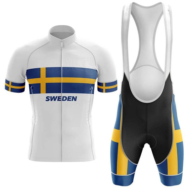 

sweden cycling sets bike uniform summer cycling jersey set road bicycle jerseys mtb bicycle wear breathable clothing, Black;blue