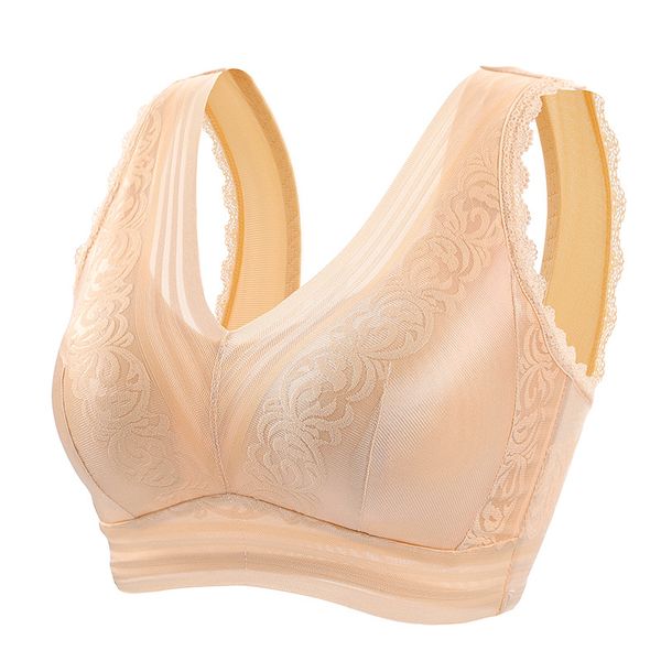 

lace no steel ring bra and mastectomy bra with fake breast pocket6688, Red;black