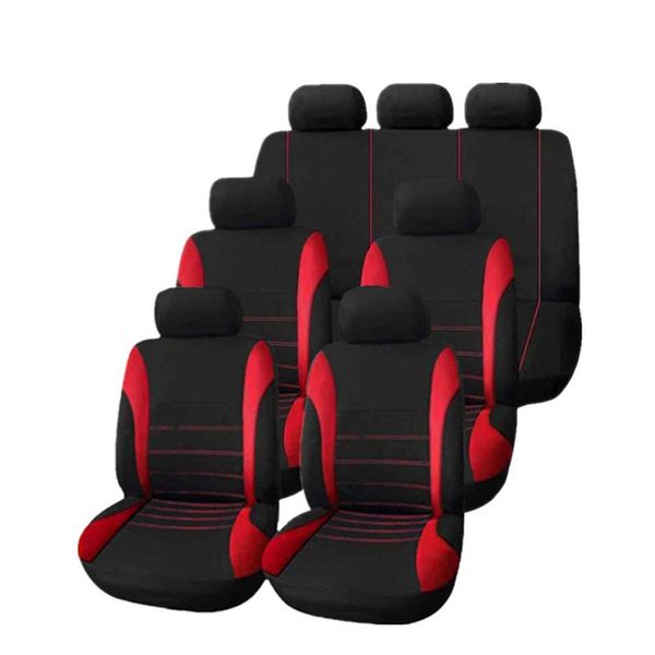 

three- row multifunctional flat cloth car seat covers airbag compatible breathable split bench fit most car 13 or 14 pcs/set