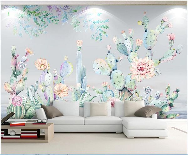 

wdbh 3d wallpaper custom p simple and stylish cactus small fresh background wall home decor murals wallpaper for walls 3 d