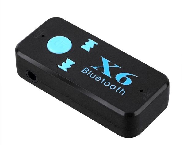 

x6 bluetooth receiver 3.5mm aux car stereo audio music with microphone handwireless adapter support tf card