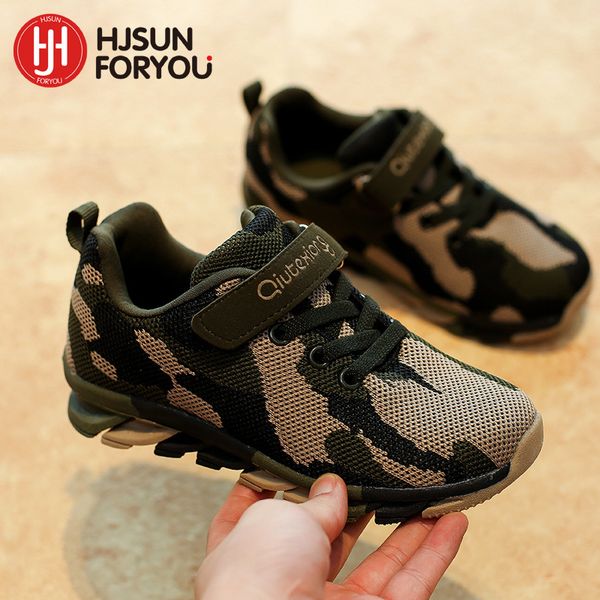

2020 spring new brand children fashion kids camouflage sneakers boy girl sports shoes baby breathable casual shoes t200604, Black;red