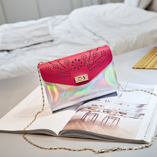 

new women bag pvc laser messenger shoulder bags lady transparent bag lovely jelly handbag pouch fashion crossbody