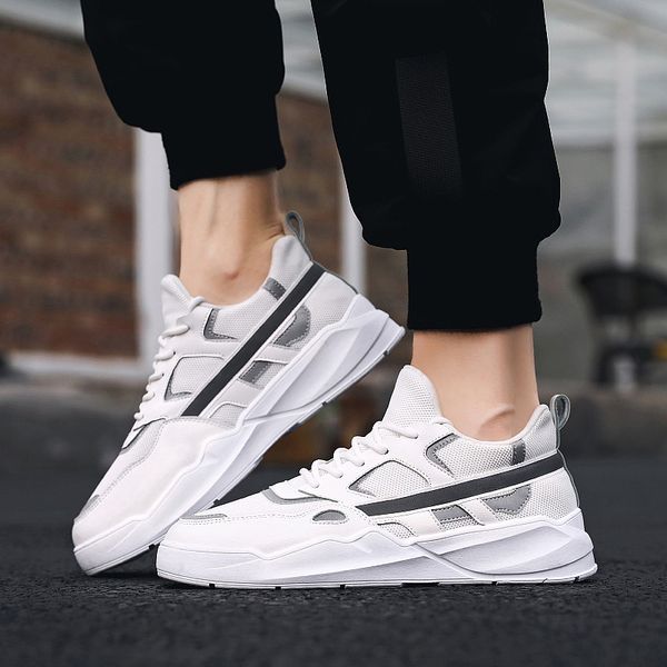 

2019 2018 new mesh men casual shoes lac-up men shoes lightweight comfortable breathable walking sneakers tenis feminino zapatos, Black