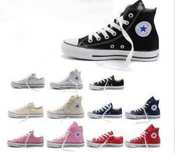 

eur35-46 new star high casual shoes low style sports stars chuck classic canvas shoe sneakers conve men women canvas shoes dorp ship, Black