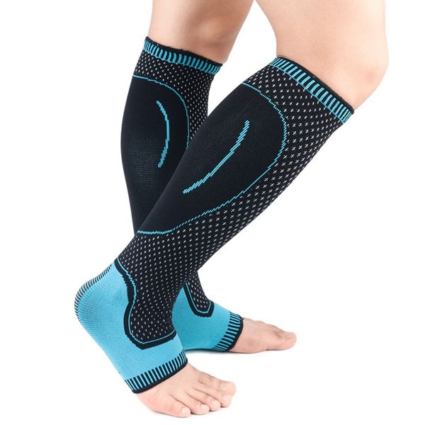 

1pc lower leg sleeve cover long breathable knitted ankle compression protector outdoor fitness men's sportswear accessories, Black;gray