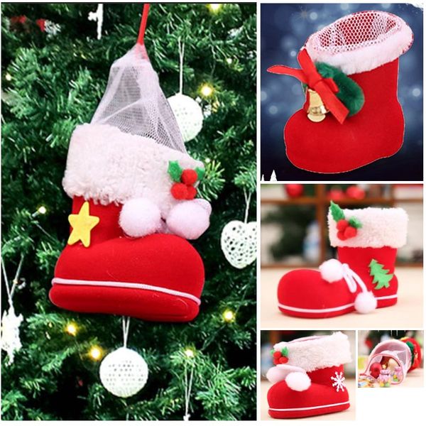 

mini candy boots gift shoes merry christmas tree decorations for xmas stocking home decor new year hh9-2550