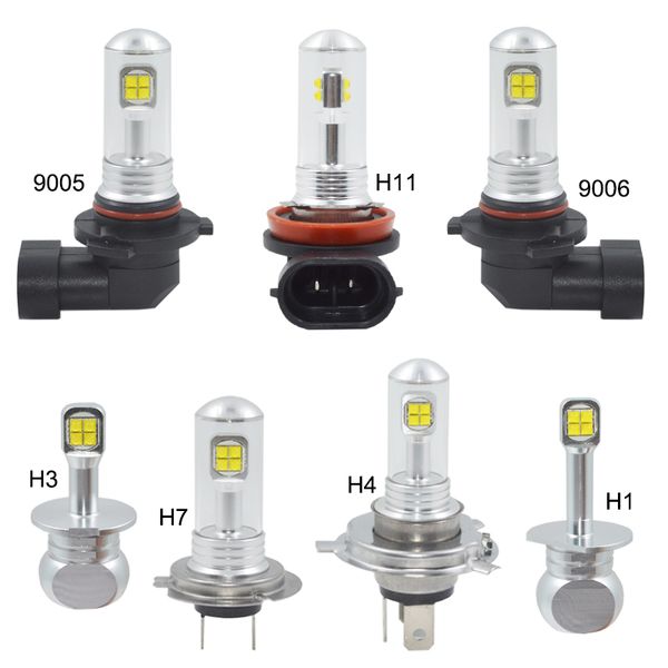 

2pcs led car fog light h1 h3 h7 h11 hb4/9006 hb3/9005 white 6000k 3000lm led car fog lamp auto lights light source 12v 24v