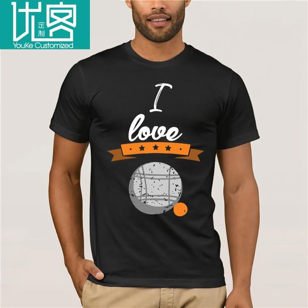 

new style t-shirt for men clever i love boule petanque france gift t-shirts letter summer camiseta famous costume, White;black