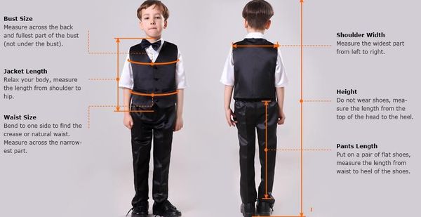 Black Boy's Suits Kids Resmi Giyim İnce Tepe Yoklu Bir Düğme Fit Boy'un Smokin Takım Set Set Pantolon Bow291L