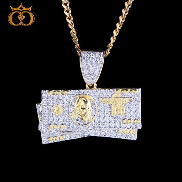 

colorful.gem double plating dollar pendant necklace men iced out cz tennis /rose chain hip hop/punk gold silver charm jewelry