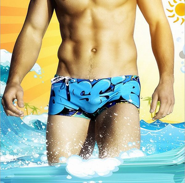 

water funwholesale men's hormones letter flat angle trunks swim fashionable men