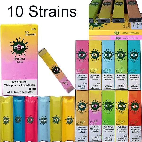

10 цветов POP одноразовые устройства стручки 1.2 мл масляные тележки пустой POP Vape ручка 280 мАч батарея электронные сигареты