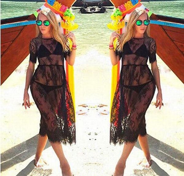 black mesh cover up dress