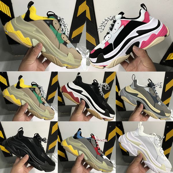 

luxury triple s designer sneaker crystal transparent bottom casual shoes mens women combination soles boots old grandpa trainer outdoor, Black