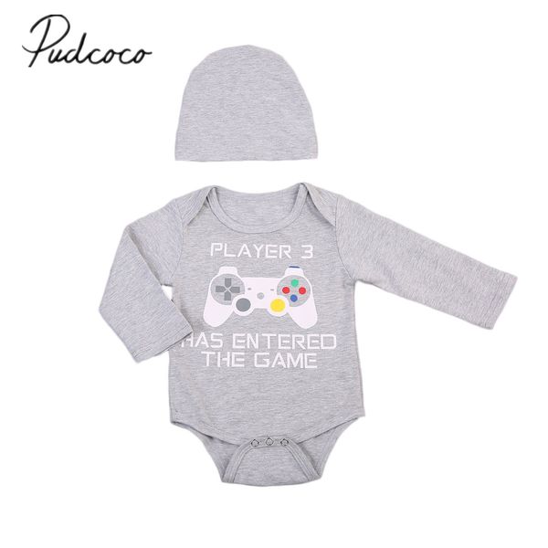 

Newborn Baby Boy Girl Game Romper+ Hat Set Newborn Jumpsuit Clothes Outfits 0-24M
