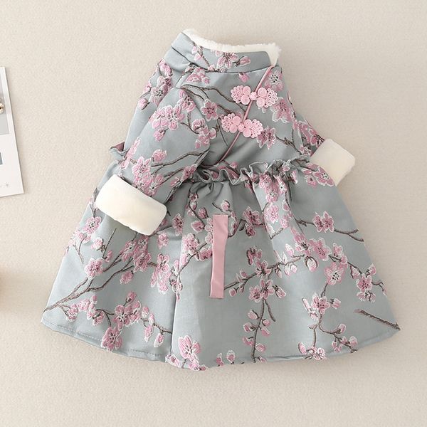 

девушки cheongsam зима новый год праздничный ребенок новый год платье женский зимний ребенок тан костюм китайский стиль западный стиль, Blue