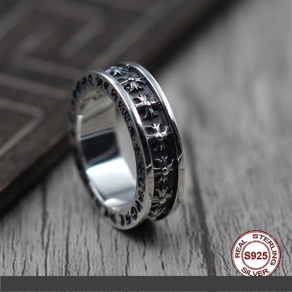 

кольцо индивидуальность s925 чистого серебра мужской панк-стиль сделать старый восстановление древних путей кольцо распятие подарок для ваше, Silver