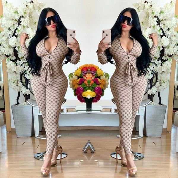 

womens designer jumpsuit luxury printing womens rompers deep neck clothes for wholesale 3 colors clothing, Black;white