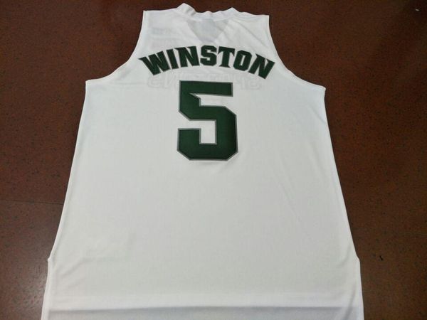 

vintage men new michigan state spartans #5 cassius winston college real embroidery jersey size s-4xl or custom any name or number jersey, Black;red