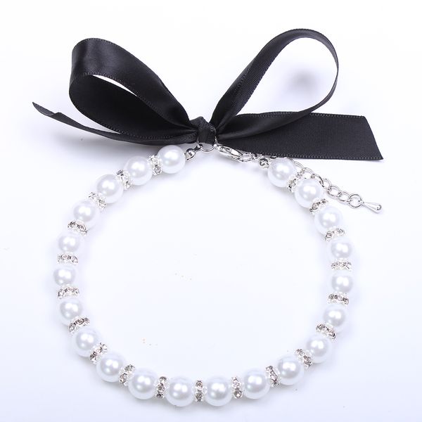 

small dog cat pearls necklace collar bling accessories pet puppy jewelry for female puppy chihuahua yorkie adjustable handmade