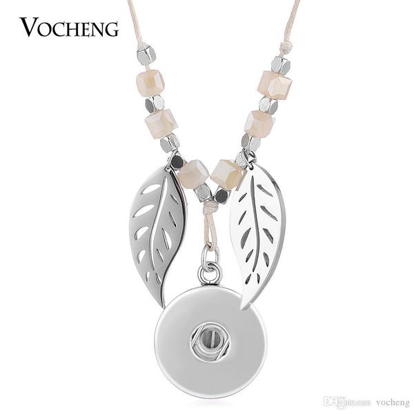 

нуса-18mm snap кнопки из нержавеющей стали подвески колье бежевый полудрагоценный камень rope цепи ювелирных изделий nn-616, Silver