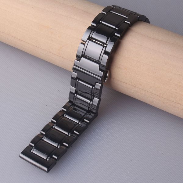

black polished ceramic watch bands strap bracelet 20mm 21mm 22mm 23mm 24mm for wristwatch mens lady accessories quick release pin spring bar, Black;brown