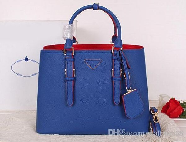 

1bg820 double adjustable handles saffiano leather totes nappa lining metal lettering logo steel hardware with dust bag ing