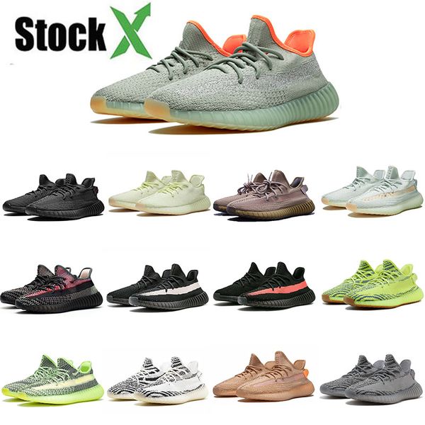 

женские мужские 2020 дешевые кроссовки kanye west running earth cinder светоотражающие статические черные истинная форма черная медная полос, White;red