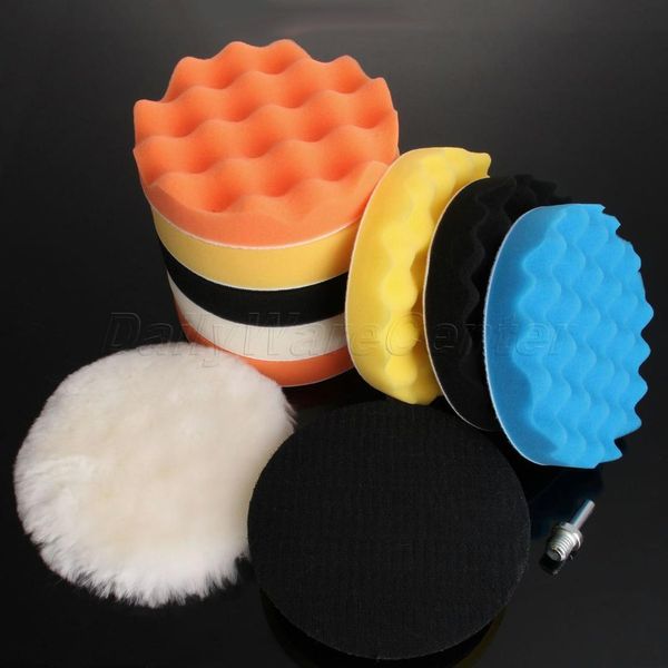 

11pcs 3" waffle buffer polishing pad set for car polisher m10 m14 automobile cleaning detailing vehicle wash polish sponge wheel