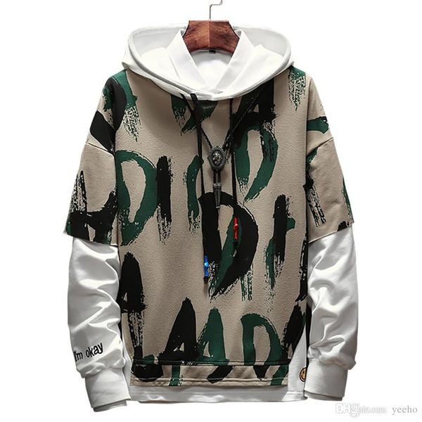 

m-5xl 2018 осень новое прибытие мужская лоскутная толстовки повседневная камуфляж пуловеры мужская одежда мужская шить с капюшоном кофты m3, Black