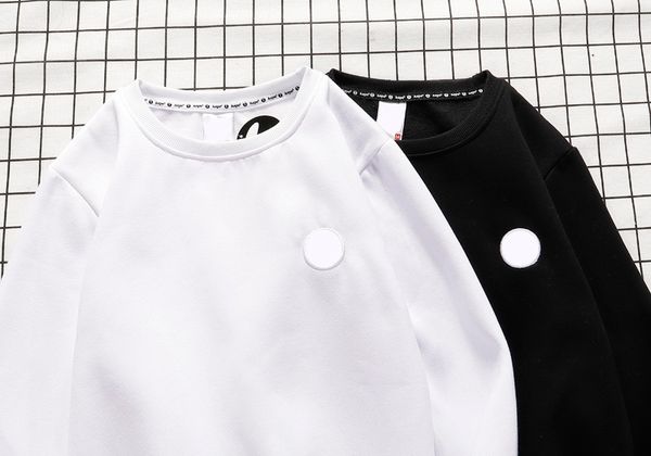 

tide brand high end designer sweater mens simple t shirt casual fashion sweatshirt ape human head logo embroidery hoodie wild long sleeves, Black