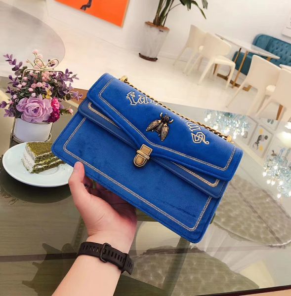 

чистого цвета замши пчела нового бархат вино бог корейской версия дизайнер женского плечо сумка оригинальная классическая женская сумка