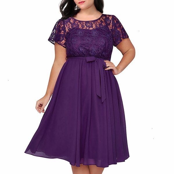 

ladies dresses woman clothing women vintage short sleeve floral lace a line dress o neck 9xl party chiffon midi chiffon dress, Black;gray