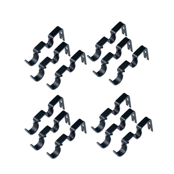 

12pieces black дважды центр поддержки карниз кронштейн держатель для 1 и 5 / 8inch