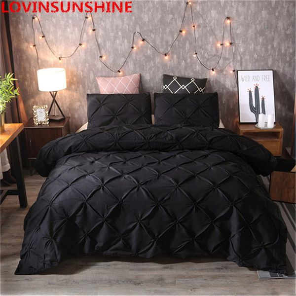 2019 Lovinsunshine 2 Luxury Duvet Cover Set Pinch Pleat White