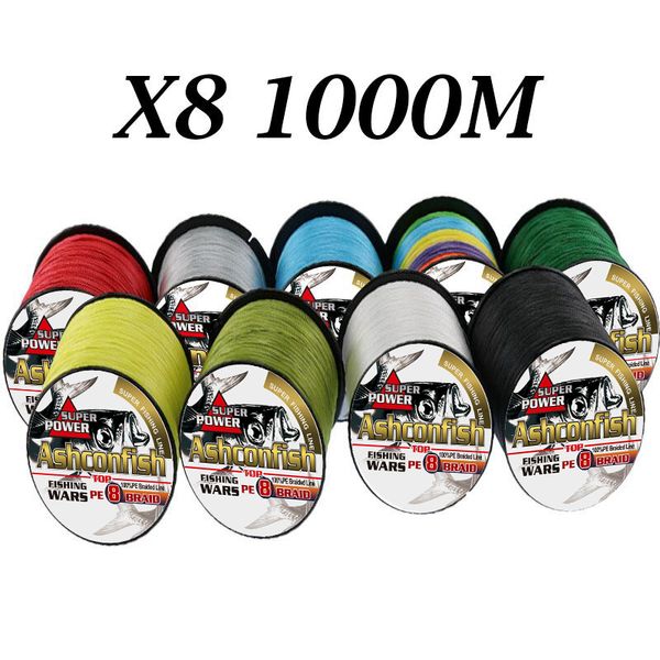 

1000m super fishing line for heavy trolling 8 strands strong braided lines fishing 6-300lb 0.1mm-1.0mm cord sea
