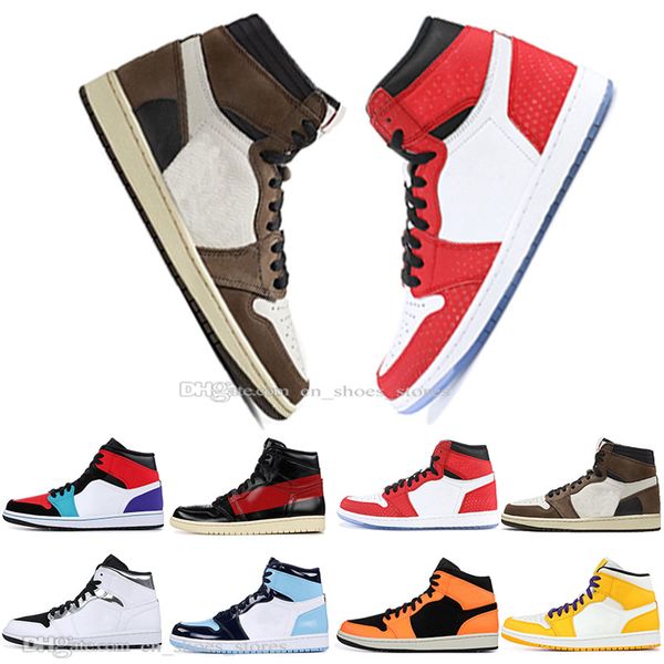 

new 1 high og travis scotts basketball shoes spiderman chicago unc 1s 3 mens shattered backboard sport designer sneakers trainers