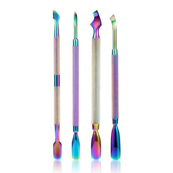 

by dhl 100pcs dual-ended colorful nail art dead skin push cuticle pusher uv gel remover manicure pedicure tools