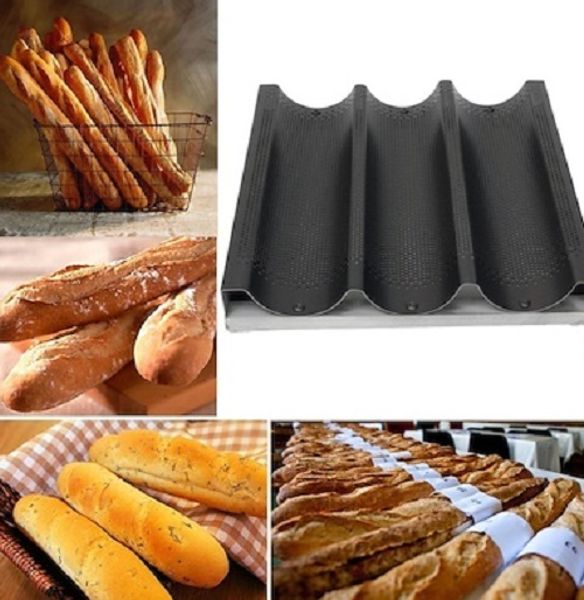 

алюминиевый антипригарным покрытием 3 слот не батон палку французский хлеб багет лоток для выпечки