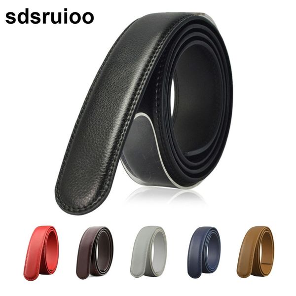 

belt without buckle 3.5cm white red brown 6 colors genuine leather automatic belts body strap designer men belts wholesale price, Black;brown