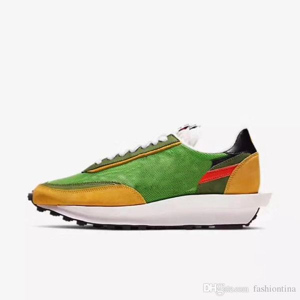 

2019 Оригинал LD Вафля x Sacai Green Multi Баскетбол Обувь Для Мужчин Аутентичные Спортивные