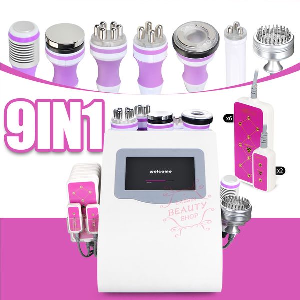 

portable 9 in1 radio frequency quadrupole ultrasonic cavitation cellulite removal slimming vacuum fat loss beauty equipment
