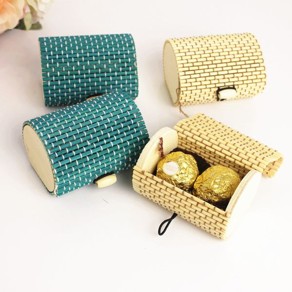 

mini bamboo wooden candy box with bowknot wedding party favor handmade fashion cute jewelry storage boxes