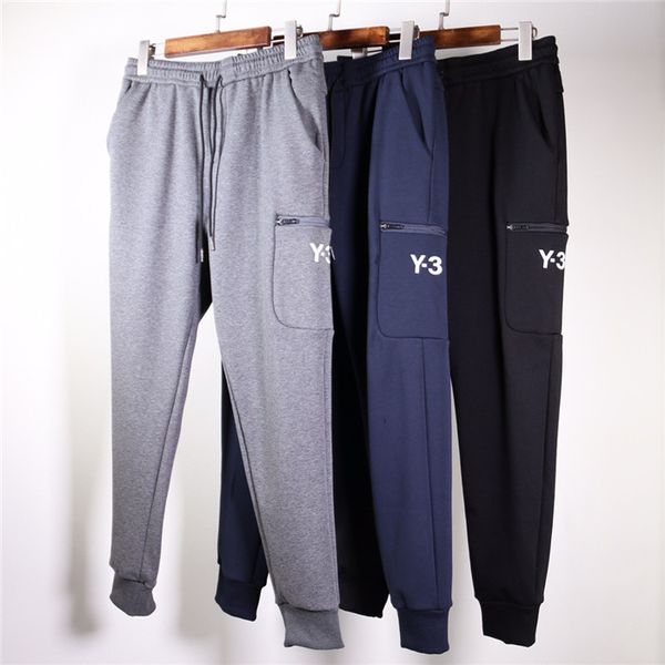 

19fw luxurious brands design y-3 big pocket y3 elastic waist track trousers men women sport jogger sweatpants outdoor pants, Brown;gray