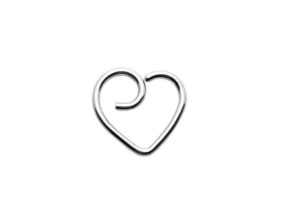 

100pcs/lot silver stainless steel punk heart shape nose ring earring cartilage helix rings daith body piercing, Slivery;golden