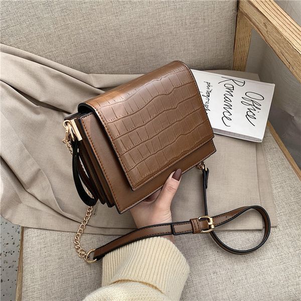 

2020 new stone pattern small bag women korean fashion casual chain small square bag shoulder messenger tide