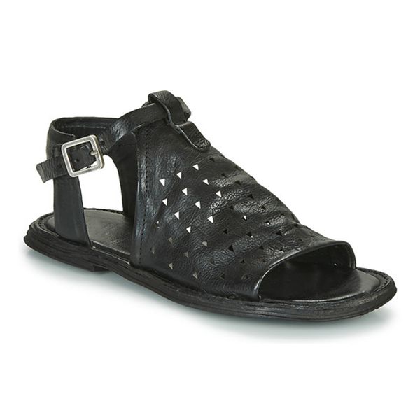 

shoes women 2020 summer sandals buckle ankle strap comfy soft leather flat hollow sandal for women peep toe flip flops, Black