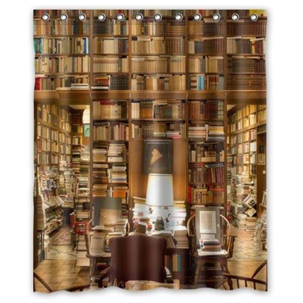 

custom library under the lights waterproof polyester fabric bathroom shower curtain